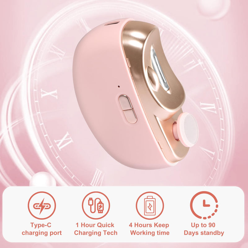 [Australia] - Electric Nail Clipper & Baby Nail Trimmer Polisher 3 in 1 (Not for Toenail) with Nail Scraps Storage, LED Light, 2 Speeds, Rechargeable Fingernail Clipper for Baby, Adults, Seniors, Pink Whitpink 
