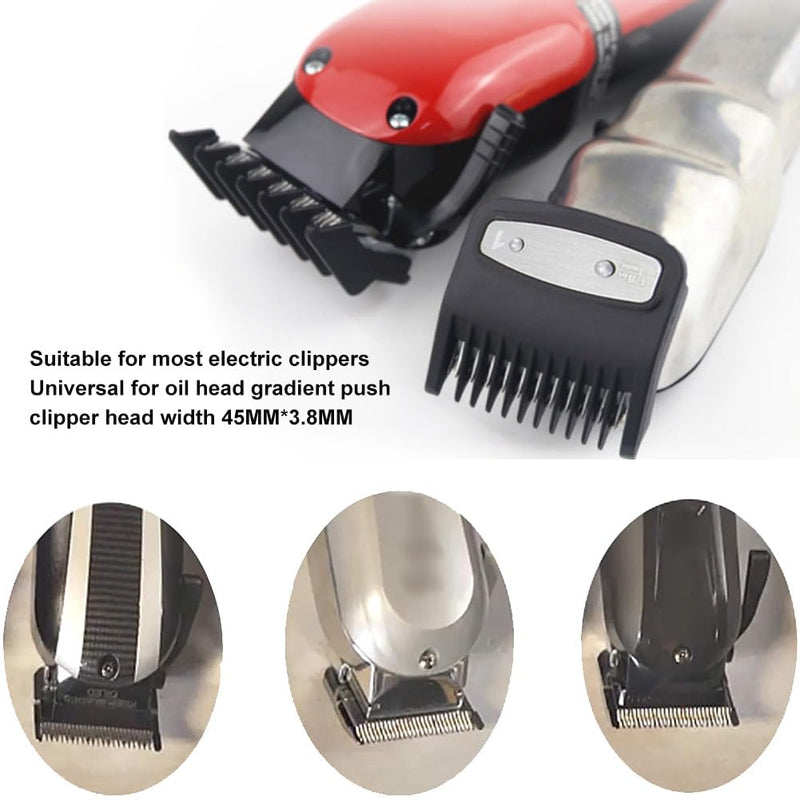 [Australia] - Beard trimmer attachment comb set kit, slide-on combs for clippers, comb attachments set, trimmer attachments attachment comb, for choice of beard trimmer, facial hair trimmer, hairdressing salons, 2 pieces, black 