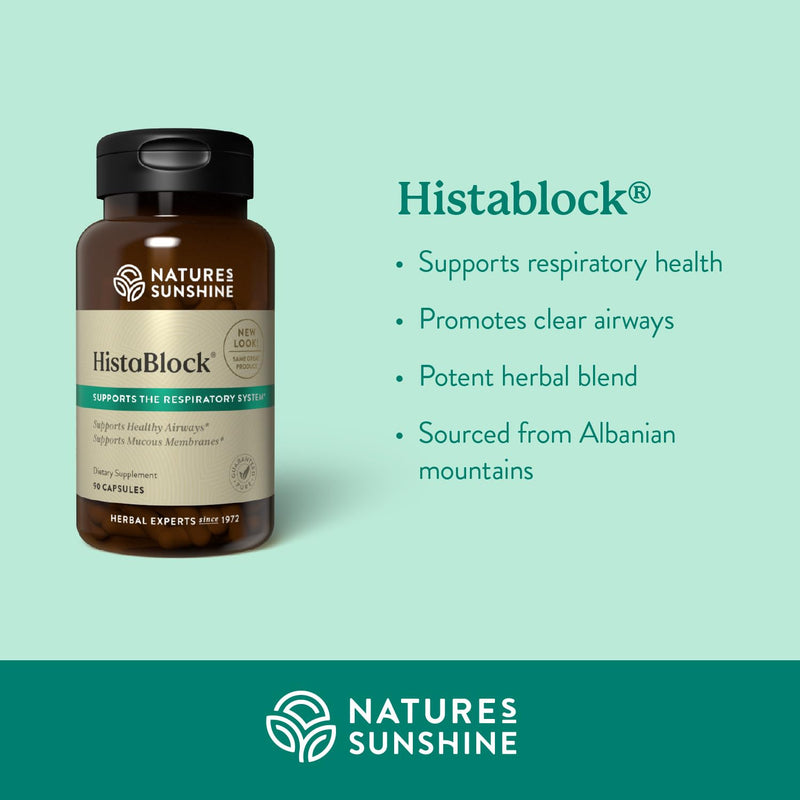 [Australia] - Nature's Sunshine HistaBlock | Respiratory Support Supplement | Supports Airways & Blocks Irritants | Antioxidant Strength | Seasonal Allergy Help | Natural Respiratory Function Aid 90 Capsules 