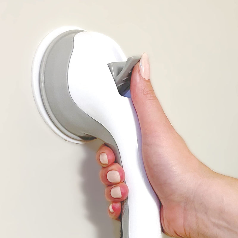 [Australia] - Safe-er-Grip Changing Lifestyles Suction Cup Grab Bars For Bathtubs & Showers; Safety Bathroom Assist Handle, White & Grey, 16 Inches 