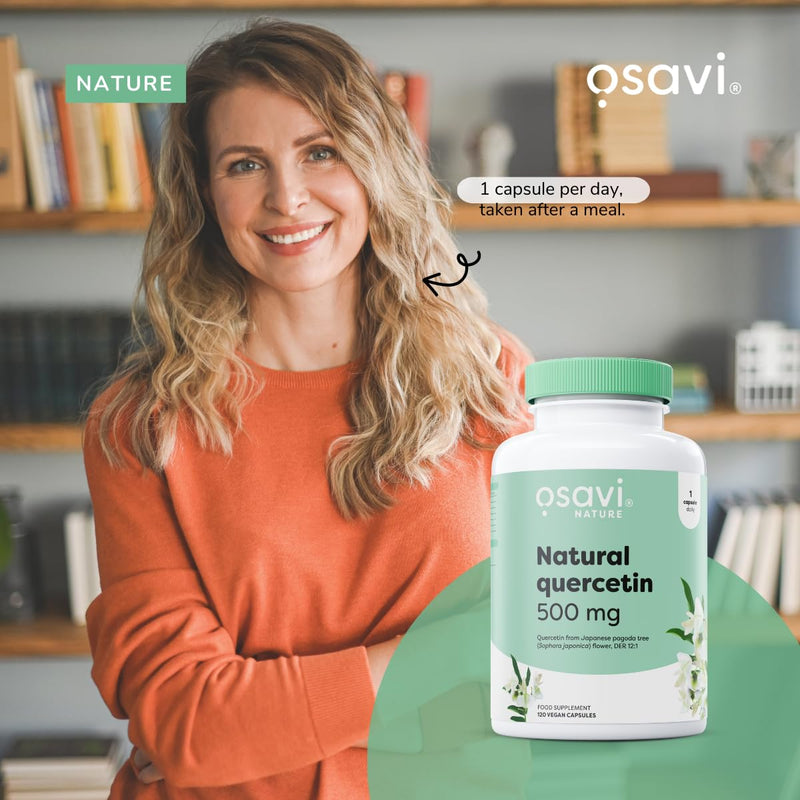 Osavi Natural Quercetin 500 mg – 60 Vegan Capsules | FlaviPure® Quercetin from Japanese Pagoda Tree | Supports Immunity & Reduces Oxidative Stress | Derived from 6000 mg Sophora Japonica