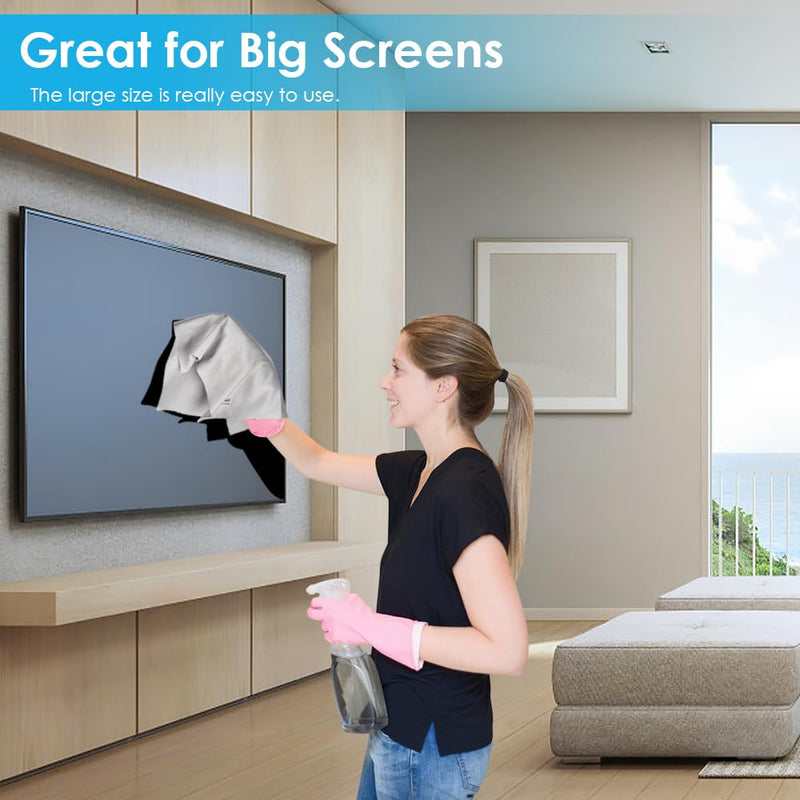 [Australia] - 6PCS Large Eyeglass Cleaning Cloths, 12 x12 inches Glasses Cleaner, Individually Wrapped, Premium Microfiber Cleaning Cloth for Glasses, TV, Laptop Screens and Lens, Easier to Grip and Use 