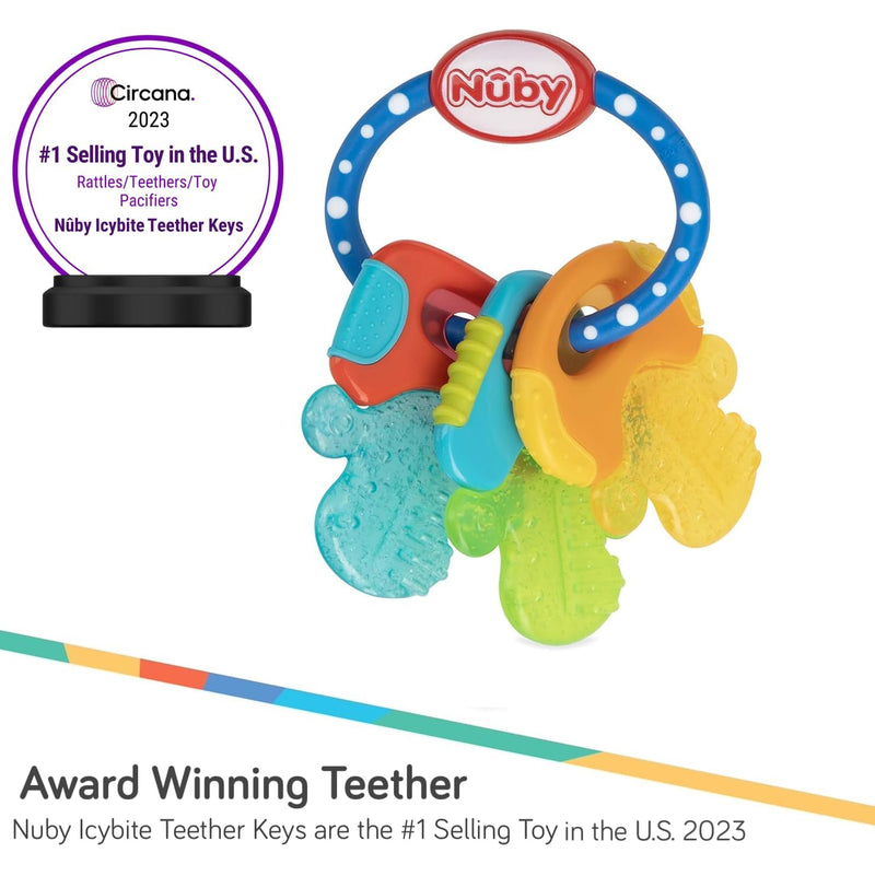 [Australia] - Nuby Ice Gel Teether Keys 1 Pack - Blue 1 Count (Pack of 1) 