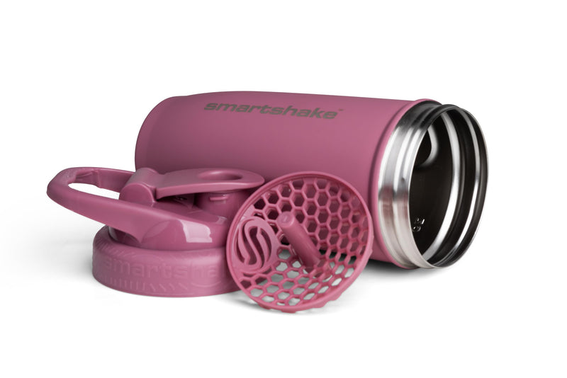 Smartshake Reforce Stainless Steel Protein Shaker Bottle - Non Insulated Unisex Gym Bottle | Metal Shaker Bottles - 900 ml | 30 oz - Leakproof Screw-On Lid - DEHP & BPA Free (Deep Rose) Deep Rose" Or "Pink