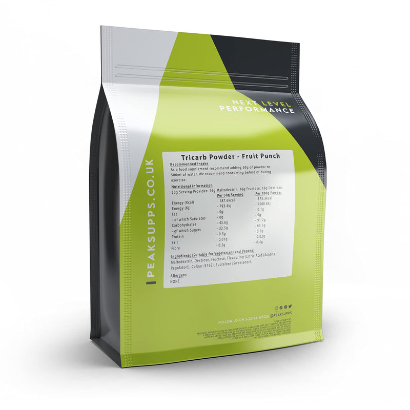 Tri-Carb Energy Powder | Maltodextrin Dextrose Fructose (2kg, Fruit Punch) 2kg