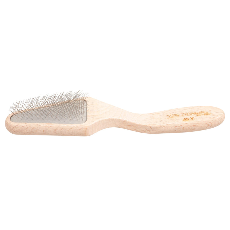 Chris Christensen Detangler & Finishing Spray Bundle: Ice on Ice Detangler - Adds Elasticity & Strength, Mark V Triangle Slicker Brush with Stainless Steel Pins - PawsPlanet Australia