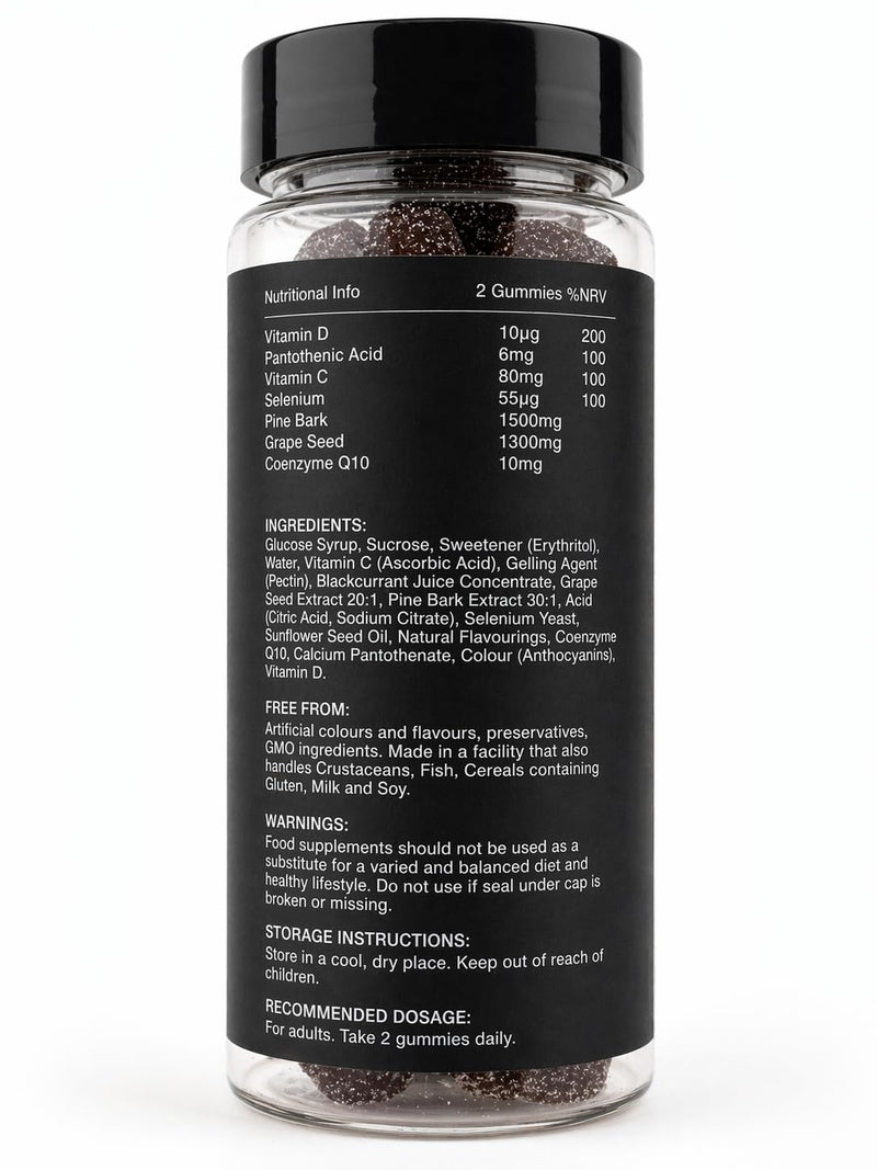 Miss Youth Longevity Gummies | CoQ10, Pine Bark, Grape Seed, Selenium & Vitamin C | Daily Antioxidant & Healthy Ageing Gummies | 60 Vegan Gummies