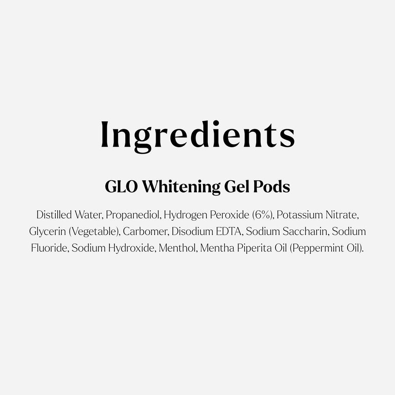 GLO Science Teeth Whitening Gel– Sensitivity Free Tooth Whitener with 6% Hydrogen Peroxide – Fast, Safe, & Effective – Includes 10 Mint Pods 5 Pack