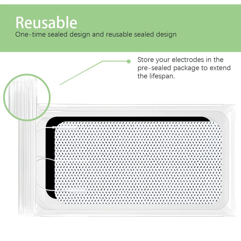 [Australia] - TENS Unit Replacement Pads for Waist and Lower Back Pain Relief 4X8" Large TENS Unit Pads Self-Adhesive Electrode Pads Compatible with TENS 7000, AUVON TENS- 4 Pcs 4x8",4Pcs 