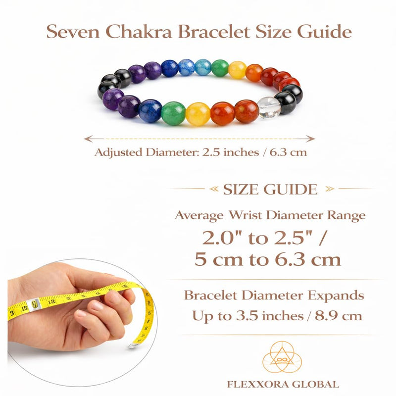 Healing Crystal Bracelet for Women & Men – Protection, Abundance, Calm & Positive Energy | Seven Chakra Gemstone Bracelet Collection | Adjustable Crystal Bracelet with Authenticity Certificate Multi