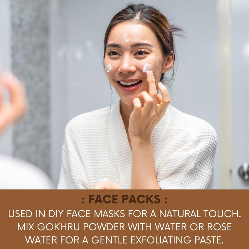 [Australia] - 100% Natural Gokhru/Tribulus Terrestris Powder for Skin and Health Care 0.22 LBS / 100 GMS 