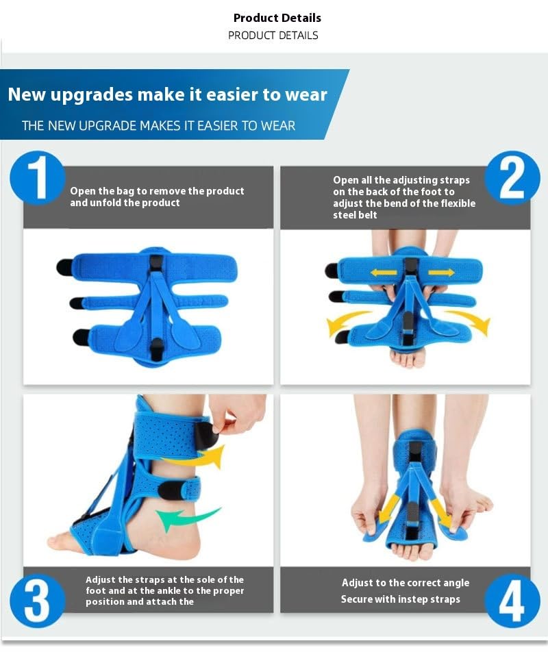 [Australia] - Adjustable Night Splint for Plantar Fasciitis Relief – Foot Brace for Heel Pain, Achilles Tendinitis, and Planter Facetious – Comfortable Night Support for Women and Men (grey) grey 