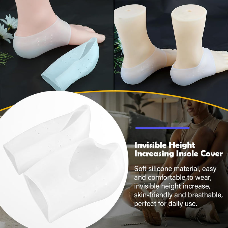 [Australia] - FERCAISH 1 pair of silicone heel protectors, height increasing insoles, invisible heel cushions, heel pad gel, heel spur insoles for men women 3 cm 