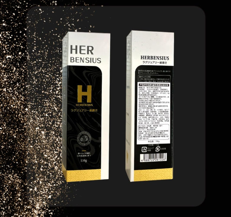 Japan HerBensius Black Truffle Toothpaste 110g*2, Toothpaste with Rich Foam.