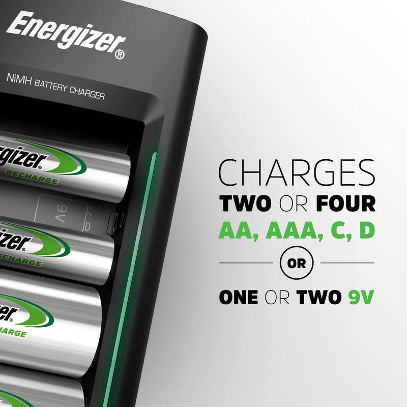 Energizer Rechargeable AA and AAA Battery Charger (Recharge Value) with 4 AA NiMH Rechargeable Batteries 1 COUNT