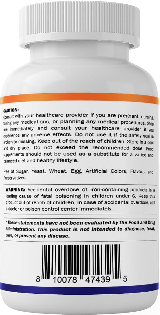 Vitamatic Ferrous Sulfate 325 mg with Vitamin C 100 mg (65 mg Elemental Iron) – High Potency Iron Supplement – No Artificial Colors – 250 Coated Tablets, Made in USA - 2 Pack