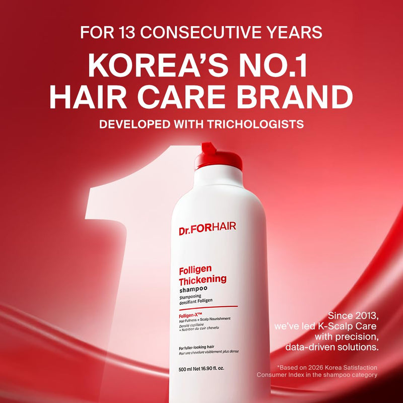Dr.FORHAIR Folligen Thickening Shampoo 16.9 fl oz Herbal floral scent 16.9 Fl Oz (Pack of 1)