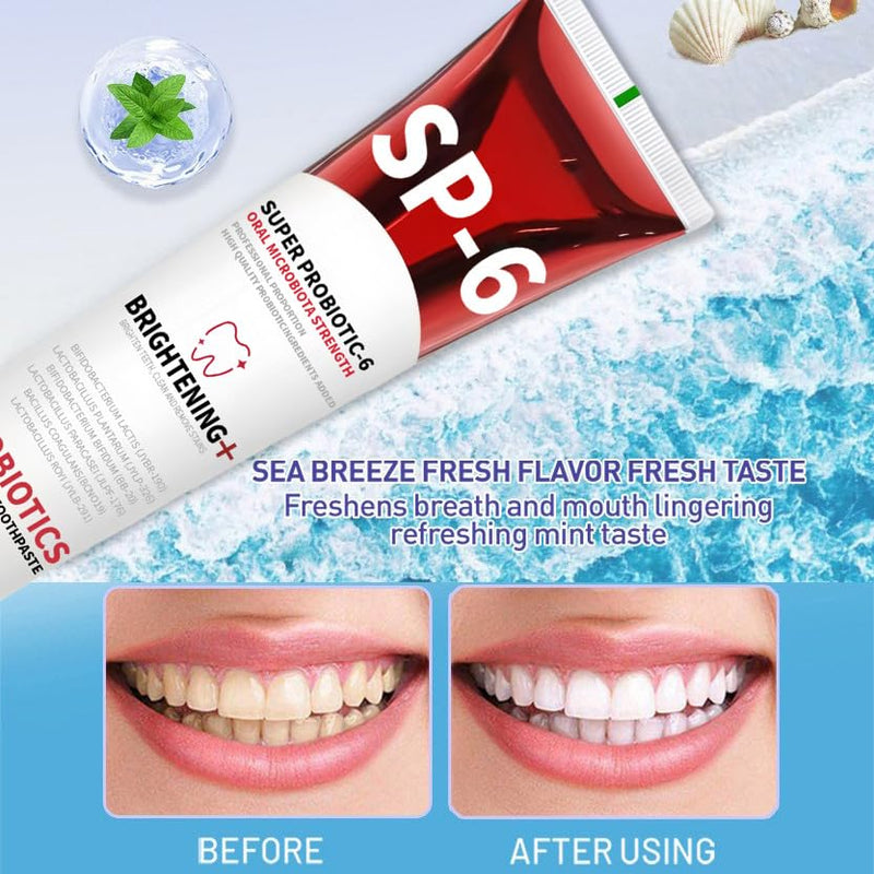 Hydroxyapatite Toothpaste SP-6 Probiotic Toothpaste Set for Enamel Protection and Tooth Strengthening Fresh Breath Gum Health Fluoride-Free whitening toothpasteToothpaste for Sensitive Teeth (2)