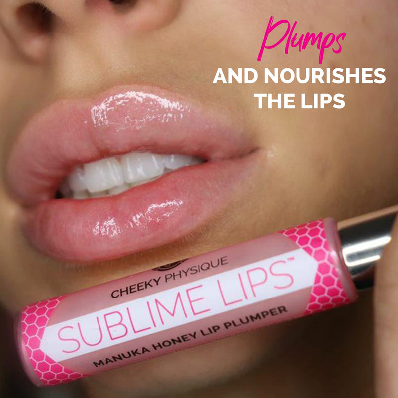 Sublime Lips Lip Plumper Gloss Clear - Lip Plumping Treatment with Manuka Honey, Hyaluronic Acid & Peptides - Natural Clinically Proven Ingredients Plump & Hydrate for Fuller Looking Lips