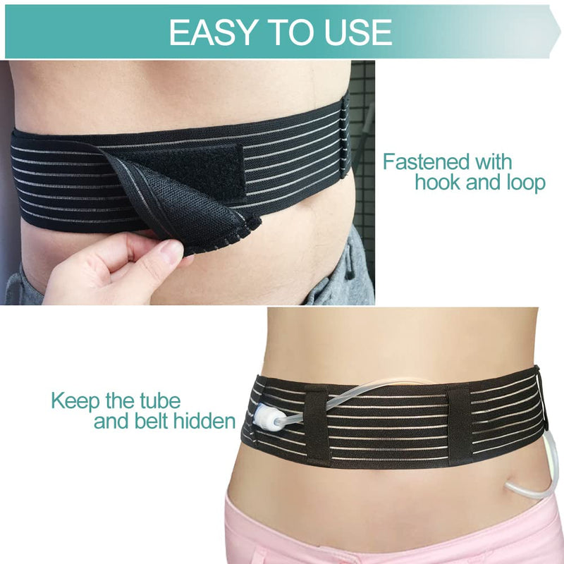 [Australia] - Soft Breathable Peritoneal Dialysis Belt Adjustable PD Catheter Holder Accessories Discreet for Safety Secure Transfer Set Peg Feeding Tube Supplies Men Women Black Medium Medium 28-41 Inch (Pack of 1) 