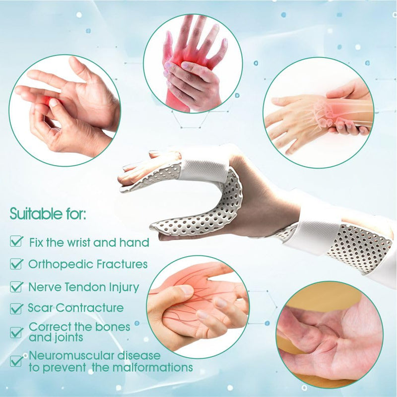 [Australia] - Position Hand Splint - Thermoplastic Hand Immobilizer, Support Wrist Brace Holder for Pain Relief Stroke Arthritis Tendinitis, Ambidextrous, 1 Pcs (Hand) 