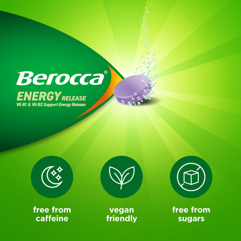 Berocca Vitamin C Effervescent Tablets - Including B Vitamins, Magnesium, Calcium & Zinc - Support Energy Release & Immune System - 45 Tablets - Blackcurrant Flavour