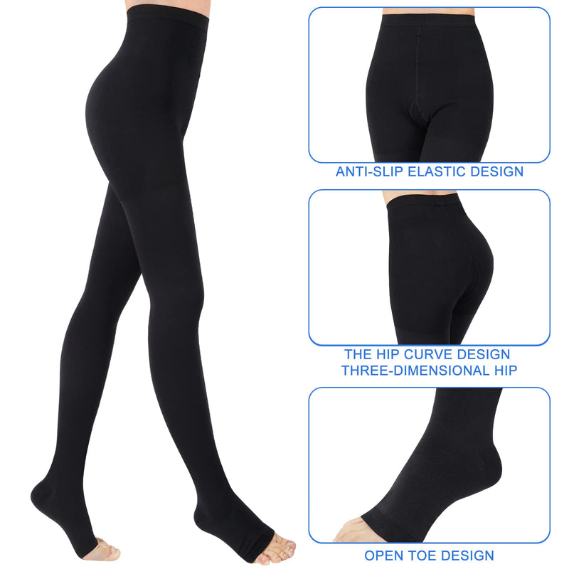 [Australia] - Medical Compression Pantyhose for Women & Men, 20-30mmHg Compression Stockings Black-a Large 