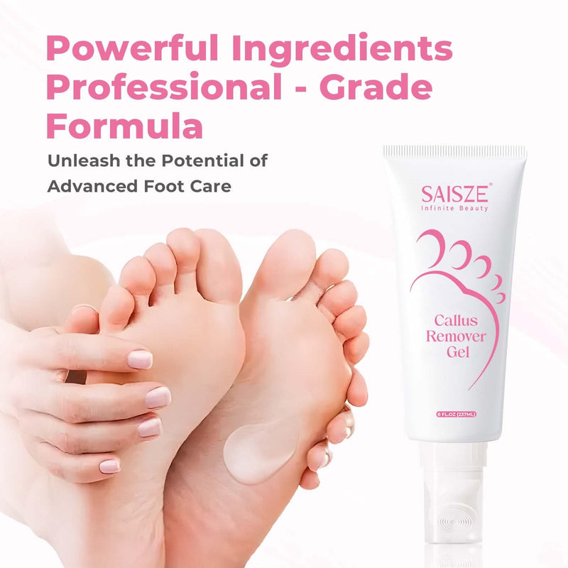 [Australia] - Foot Callus Remover with Foot File, Extra Strength Callus Remover Gel with Brush Head, Professional Dead Skin Removal for Feet, 8oz 