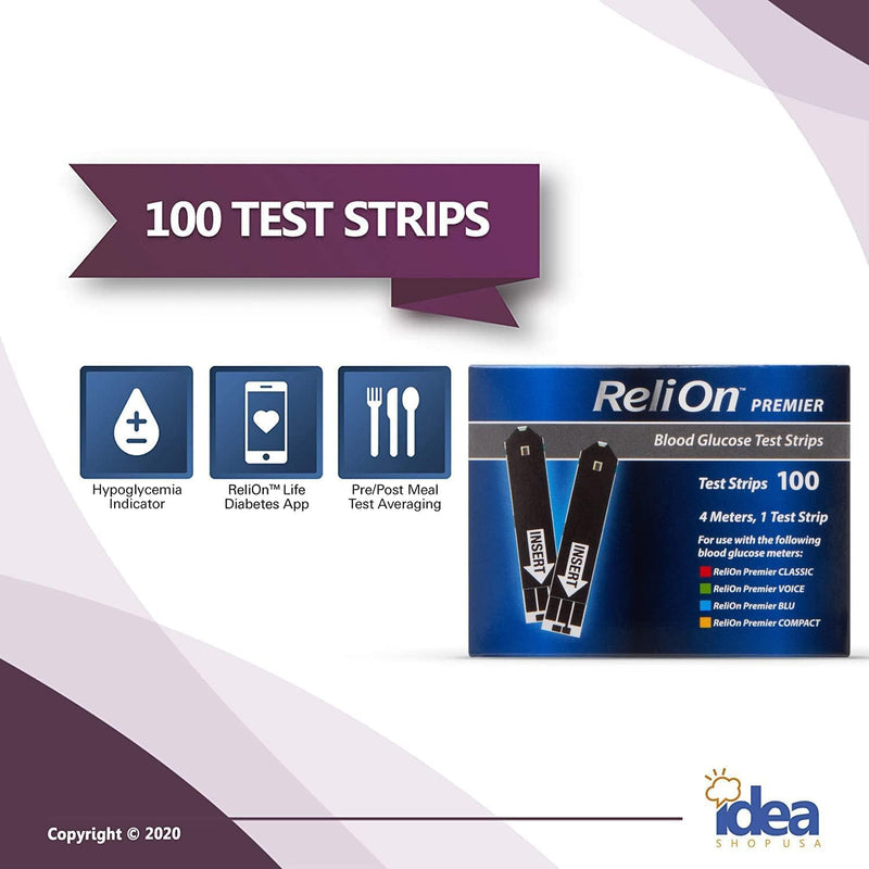 [Australia] - Premier Blood Glucose Testing Strips 100ct (1 Pack) No Coding Required, Premier Meters, Diabetic Test Strips for Accurate Blood Sugar Monitoring Bonus Diabetes Guide 1 Count (Pack of 100) 