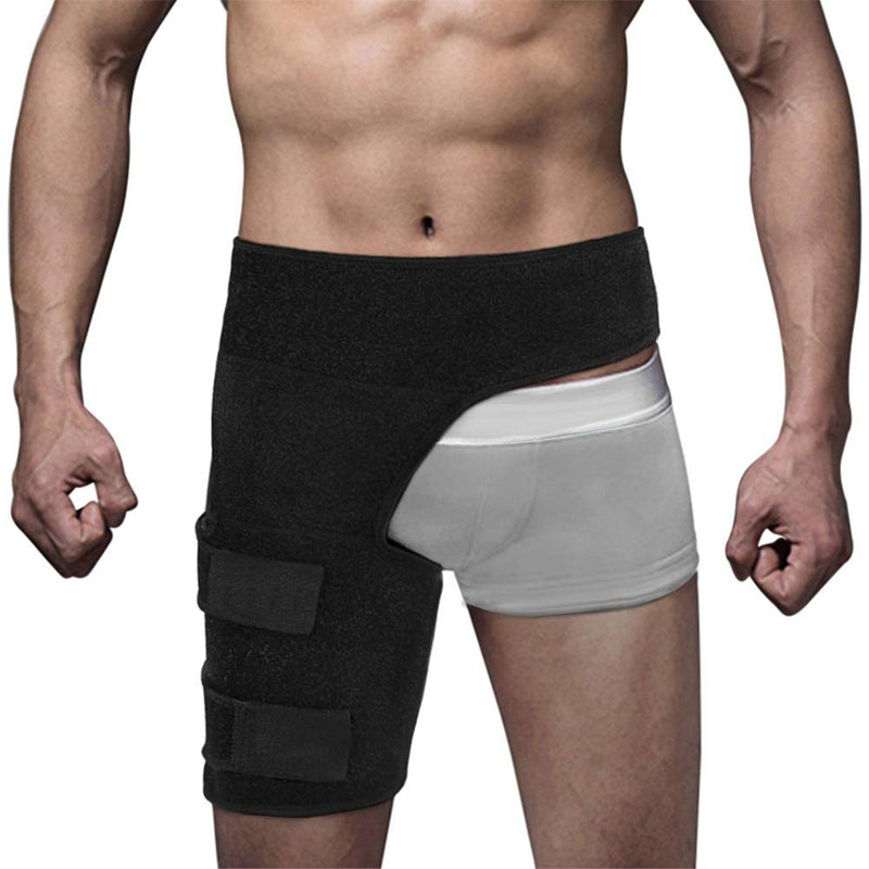 Groin and Hip Brace, Wicking Neoprene, Stay Dry and Comfortable, For Sciatica Pain, Groin Pulls, Hip Flexor Injuries, or Pulled Quads or Hamstrings