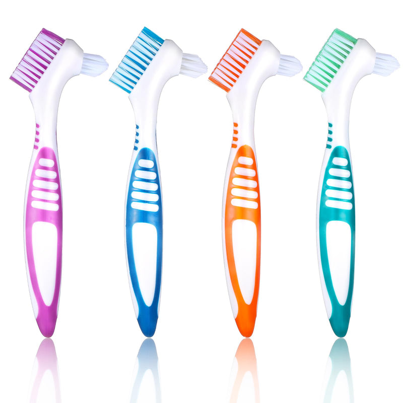 [Australia] - COMNICO denture brushes, 4 pieces denture cleaning brush, high-quality hygiene denture toothbrushes for denture care, multi-layer soft bristles denture brush for denture care 