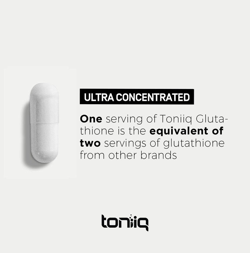[Australia] - Toniiq Ultra High Strength Glutathione Capsules - 1000mg Concentrated Formula - 98%+ Highly Purified and Bioavailable - Non-GMO Fermentation - 120 Capsules Reduced Glutathione Supplement 120 Count (Pack of 1) 