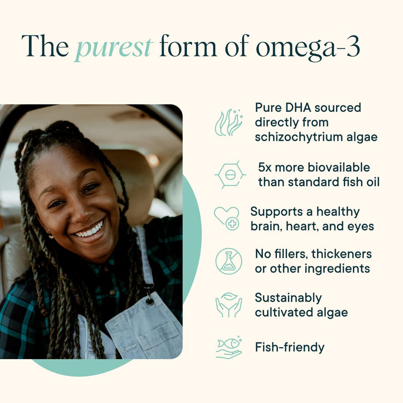 [Australia] - Ora Organic Vegan Omega 3 Supplement - 500mg DHA for Brain, Eye, and Heart Health - Made from Sustainable Algae - 60 Capsules 