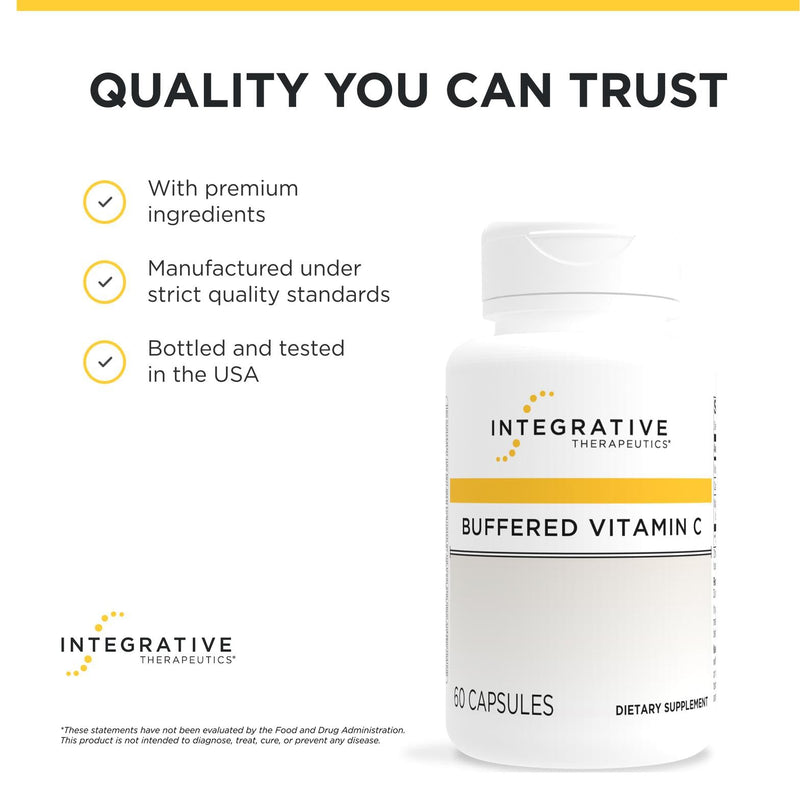 Integrative Therapeutics Buffered Vitamin C 1,000 mg - Easy, Daily Immune Support with Magnesium & Calcium* - Antioxidant Support for Healthy Skin & Connective Tissues* - 60 Vegan Capsules, 2