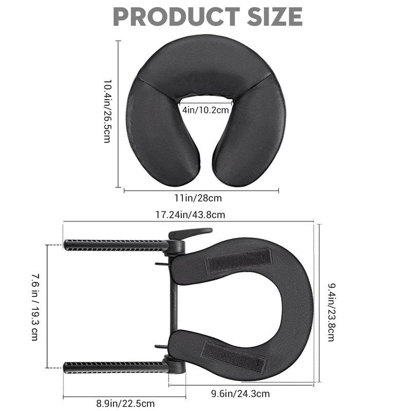 [Australia] - Universal Massage Table Face Cradle & Cushion, Adjustable Massage Chair Spa Bed Headrest & Face Pillow Support, Massage Platform Head Rest Cushion Cradle for Salon Home Mattress Top Massage Kit Face Cradle & Cushion - Black 