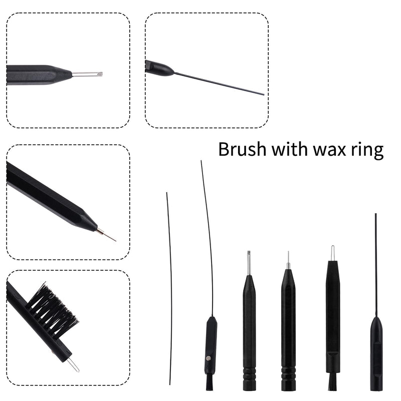 13pcs Hearing Aid Cleaning Kit, Include Brushes Magnifier Ventilation Rod Cloth Case and More, Hearing Aid Accessories for Headset Earbuds Earphones