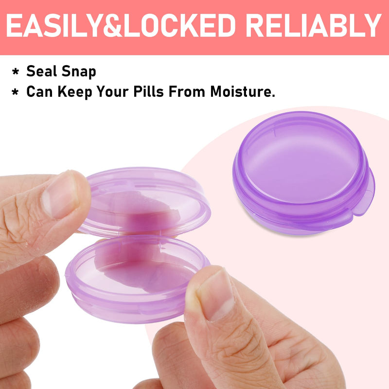 4 Pcs Mini Pill Organizer Small Pill Box Cute Portable Pill Case for Pocket Purse Travel Storage Containers Earplug Case Medicine Dispenser Vitamin Holder(Blue+Pink+Purple+Green) Blue+pink+purple+green