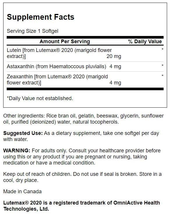 [Australia] - Swanson Ultimate Ocular Antioxidant 30 Sgels 