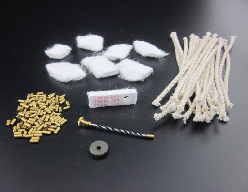 [Australia] - Universal Lighter Replacement Repair Kit Pack for Petrol Gas Fluid Lighter (Flint Stones, Flint Spring & Base Plate, Flint Wheel, Cotton, Wick, and Felt Pad) Kit 1 