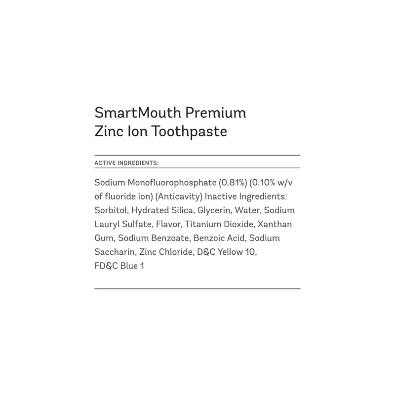 [Australia] - SmartMouth Premium Zinc Ion Toothpaste - Whitening - with Fluoride - Refreshing, Anti-Cavity Toothpaste for Adults - Strengthens Enamel - Mild Mint Flavor, 6 oz (2 Pack) 