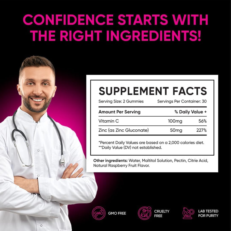 Raspberry C*M Gummies Improves Sperm Volume and Load Semen Volume Supplement - 60 Capsules - Raspberry