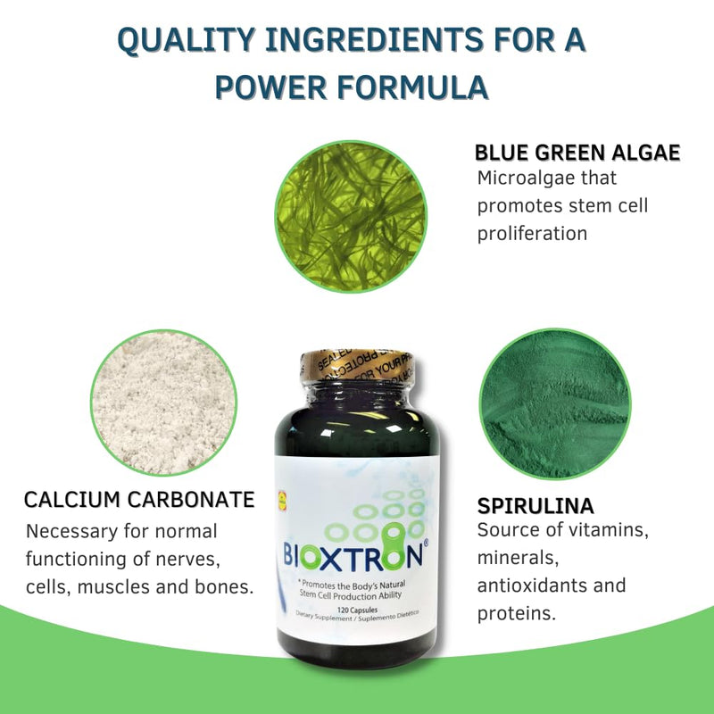 [Australia] - Bioxtron Natural AFA Stem Cell Supplement - Joint Support & Muscle Pain - Immune System Support - Natural Blue Green Algae Spirulina - 120 Caps 1 