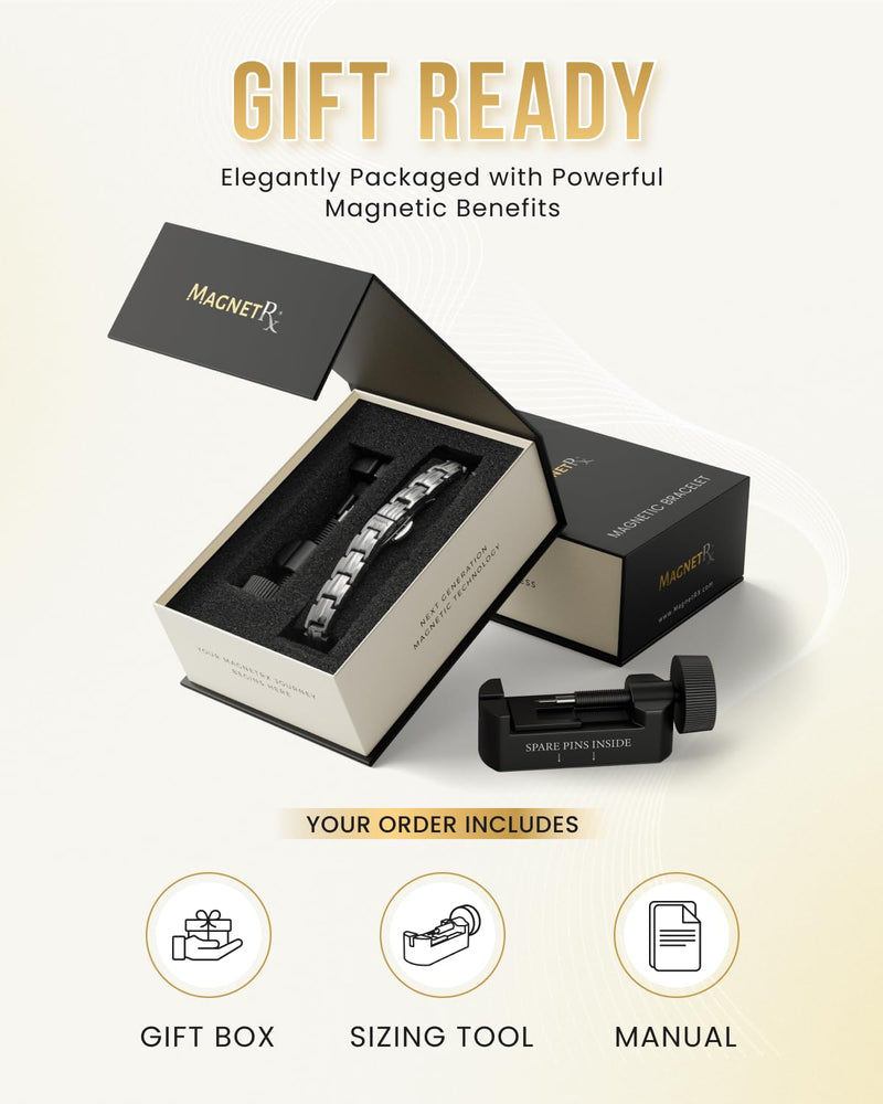 [Australia] - MagnetRX¬Æ Magnetic Bracelets for Women - EllipseMAX 5X Strength 5,000 Gauss Magnets - Designed in USA & PATENT PENDING - Premium Titanium Womens Magnetic Bracelet & Adjustable Length (Silver) Silver 5X Strength - EllipseMAX (5,000 Gauss) 
