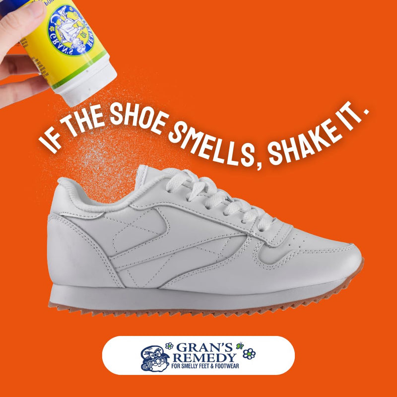 Gran's Remedy Shoe Deodorizer and Foot Powder for Smelly Feet - Effective Shoe Odor Eliminator in Travel Size - Absorbs Sweat and Moisture for Shoes and Feet - Unscented 1.2 Ounce (Pack of 1) Unscented Shaker