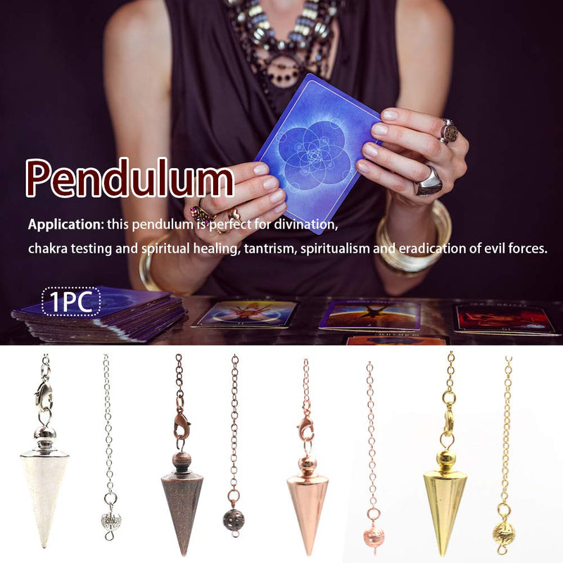 [Australia] - Hahhhha Copper Pendulum for Divination Spiritual Point Reiki Copper Cone Pendant Divination Healing Dowsing Pendulum Metal Pendulum Spiritual Point Pendulum Rose Gold 