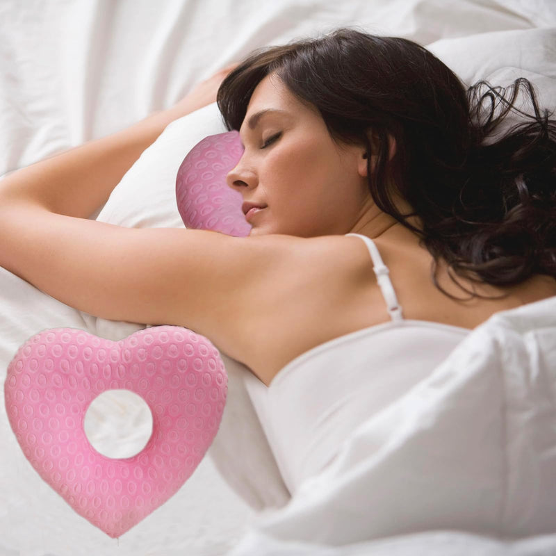 Ear Piercing Pillow for Side Sleepers with an Ear Hole for CNH and Ear PainEar Inflammation Pressure Sores, Cotton Love Side Sleeping Pillow, Ear Guard Pillow (Pink) Pink