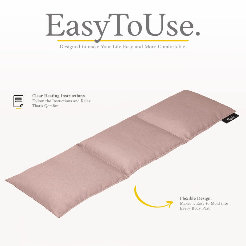 [Australia] - Grain pillow - heat pillow microwave made of cotton 46 x 12 cm - wheat filled - soft spelled pillow for pain relief back, neck and shoulder - great gift - pink 