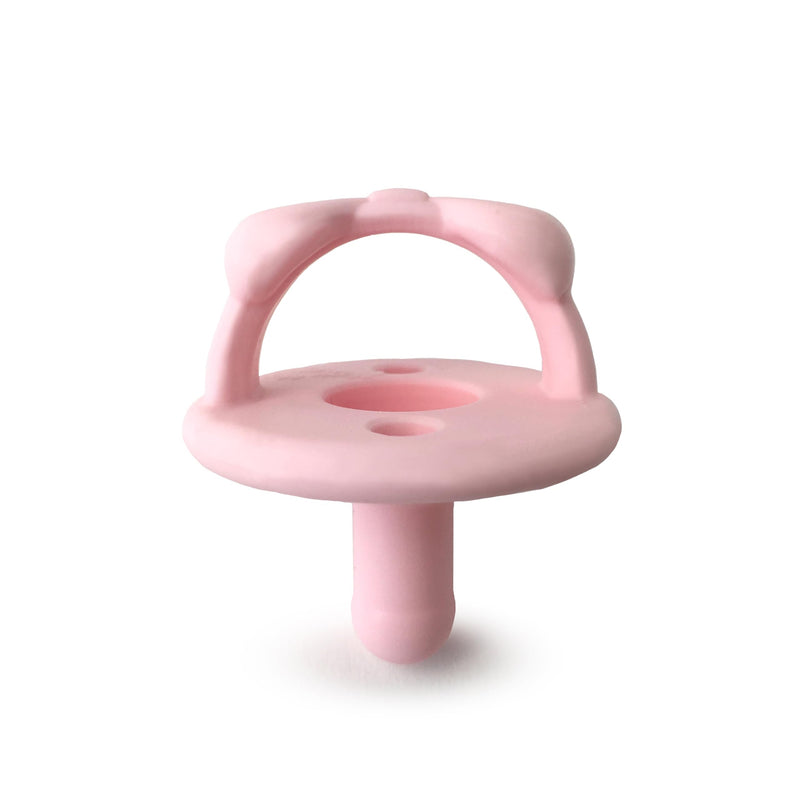 [Australia] - Itzy Ritzy Silicone Pacifiers for Ages 6-18 Months - Itzy Soother Pacifiers Feature Collapsible Handle & Two Air Holes for Added Safety; Set of 2 in Light Pink & Dark Pink, Ages 6-18 Months 