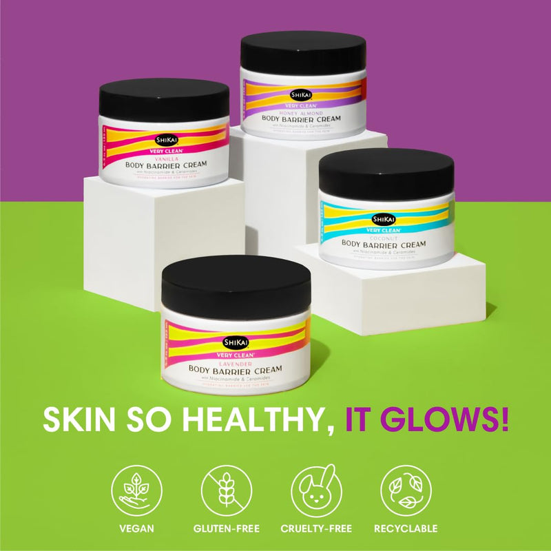 ShiKai Very Clean Moisturizing Body Barrier Cream (Lavender, 4.5 oz) | Hydrating Barrier for the Skin | With Niacinamide, Ceramides, Shea Butter Lavender