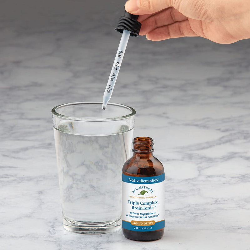 Native Remedies Triple Complex Brain Tonic - Natural Homeopathic Formula | Relieves Forgetfulness, Mental Fatigue and Problems Concentrating - Supports Brain Function, Memory and Alertness - 59 mL